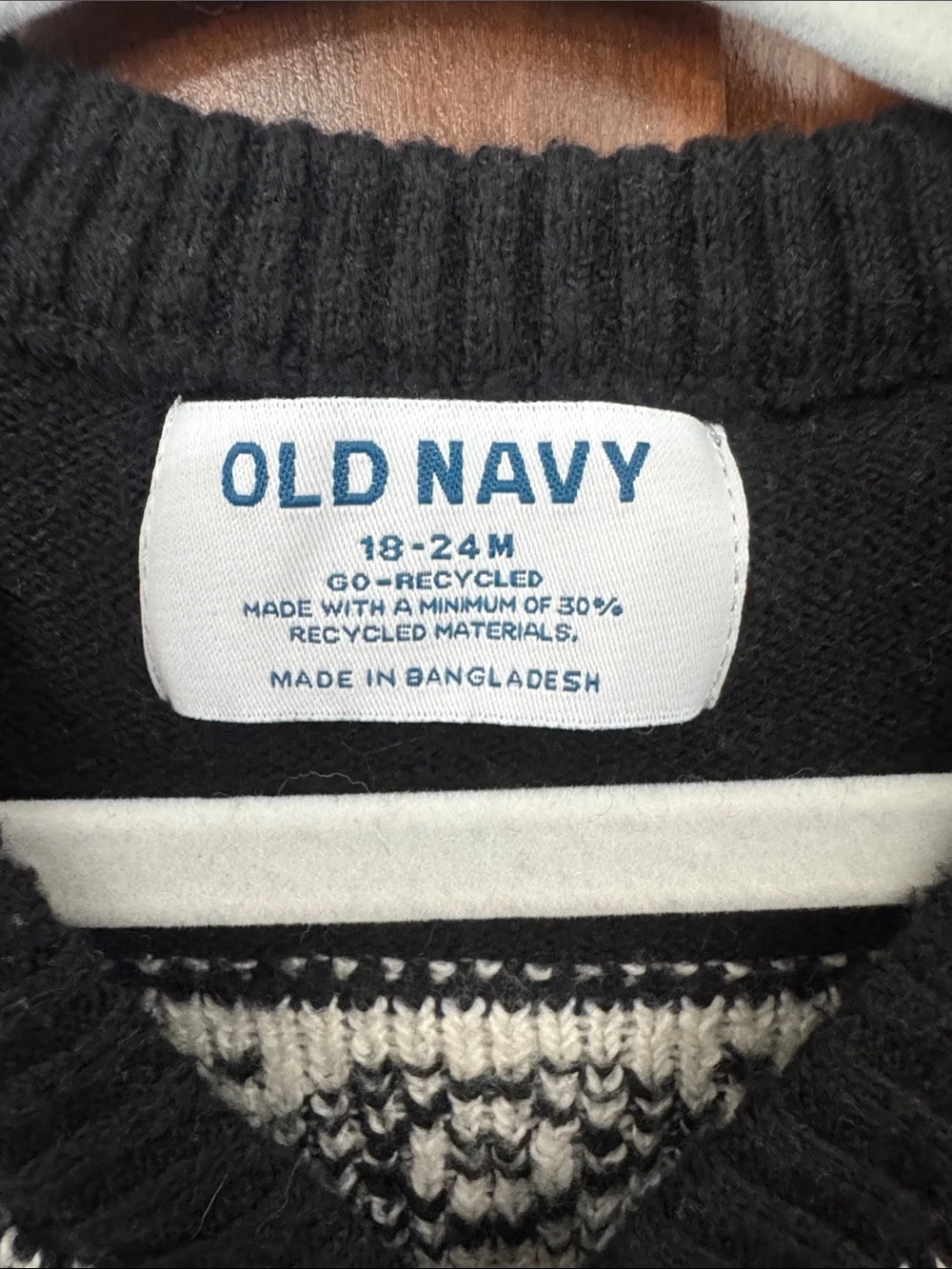 Old Navy Kida Black and White Knit Button-Up Sweater